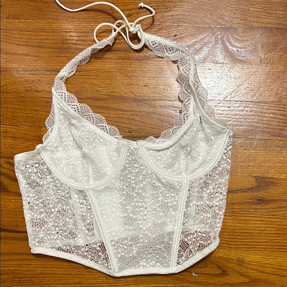 LA Hearts White Corset Top